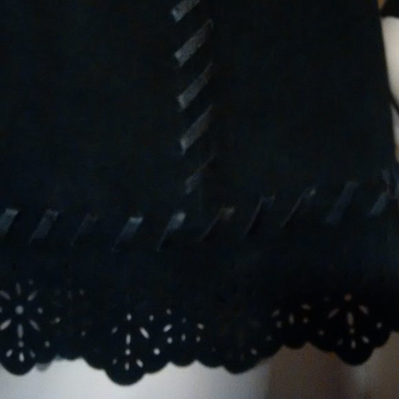 Gorgeous Suede, Leather and Real Fur Collar Sweater - Picture 5 of 10